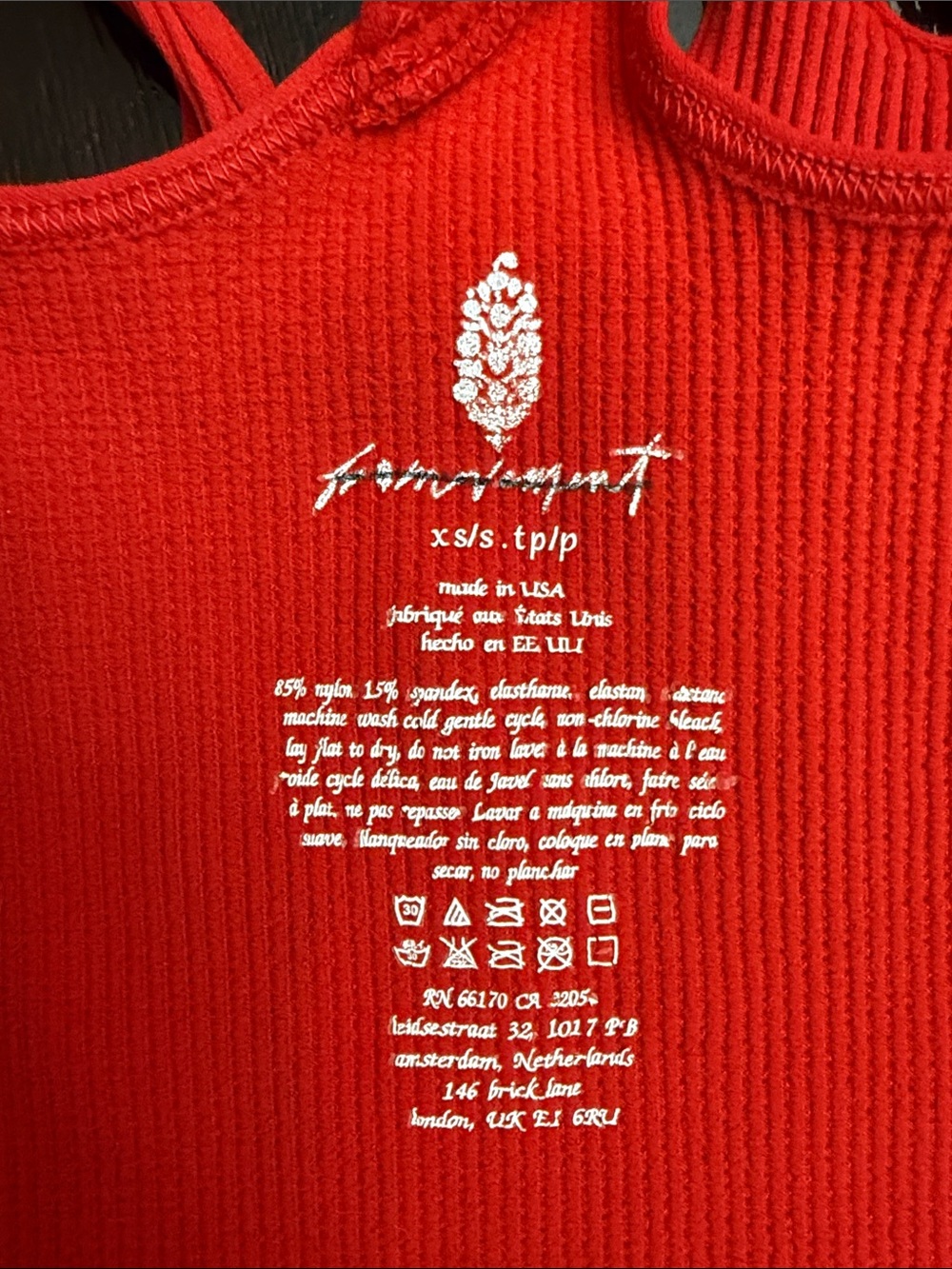 FP Movement Red Ribbed Multi-Strap Crop Tank Top - Picture 3 of 3